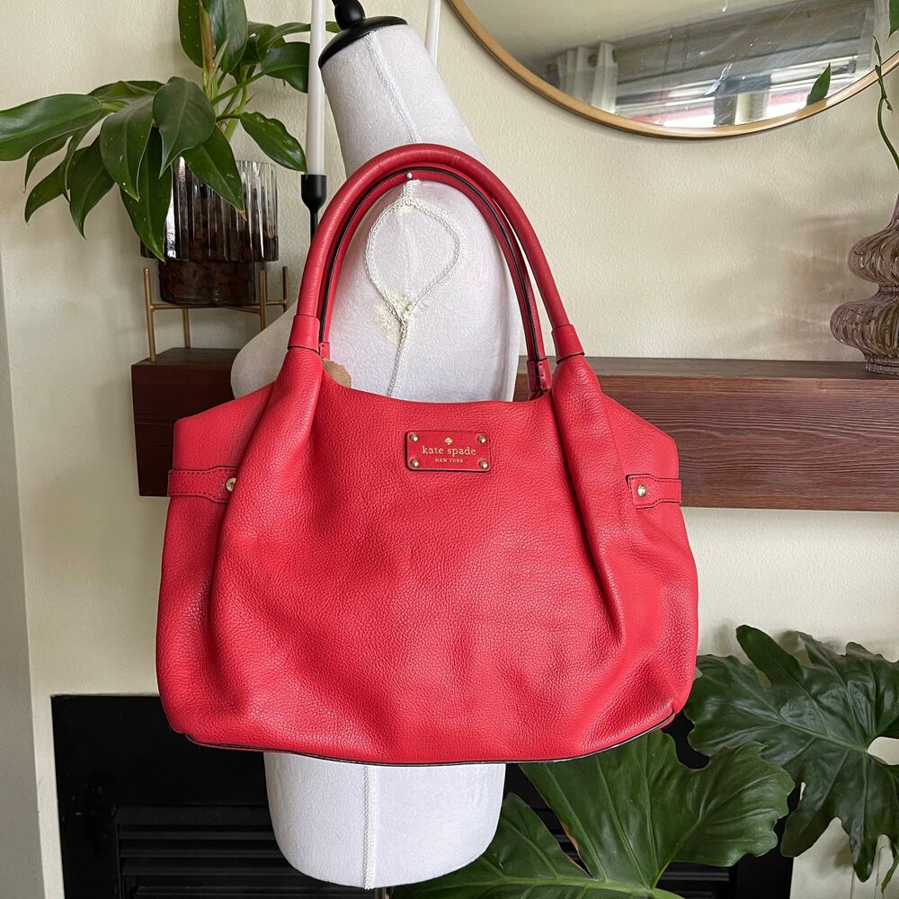 Kate Spade New York Red Leather Berkshire Road Stevie Shoulder Bag - WKRU1247